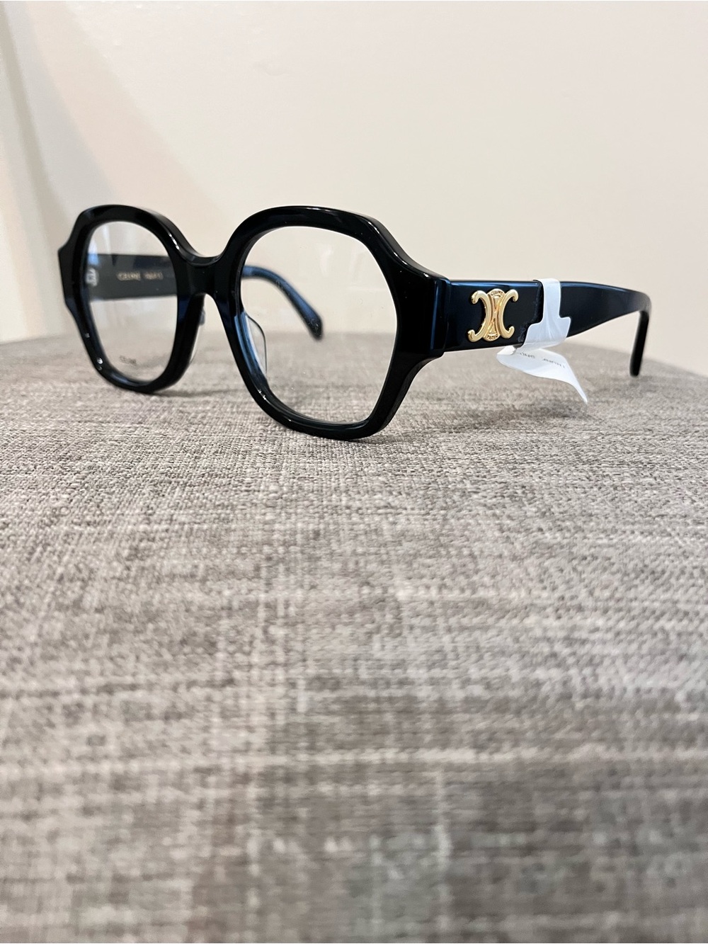 Celine Black Geometric Oversized Acetate Glasses - Picture 3 of 6
